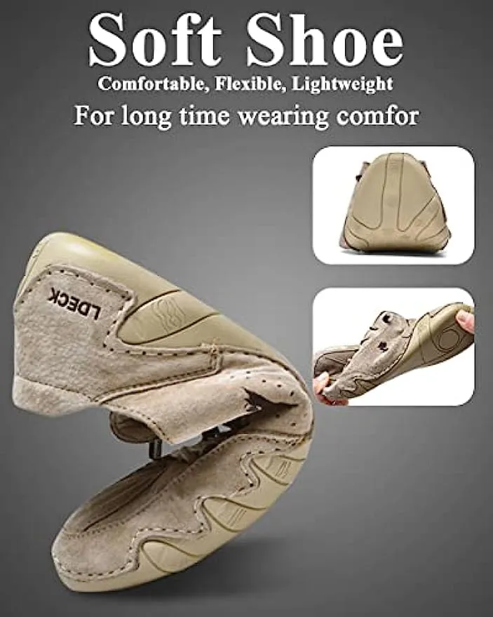 Handgefertigte aus Wildleder mit Klettverschluss, Beck-Schuhe für Herren, wasserdichte Leder-Freizeit-Sneaker, rutschfest, atmungsaktiv