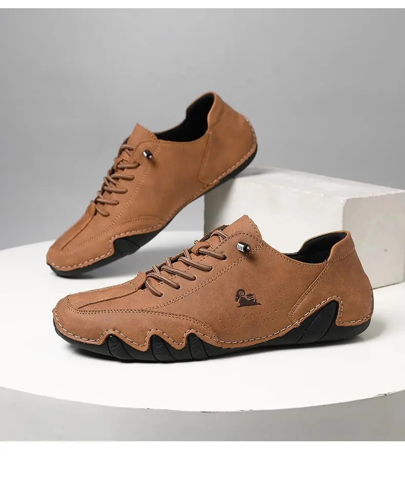 Handgefertigte aus Wildleder mit Klettverschluss, Beck-Schuhe für Herren, wasserdichte Leder-Freizeit-Sneaker, rutschfest, atmungsaktiv