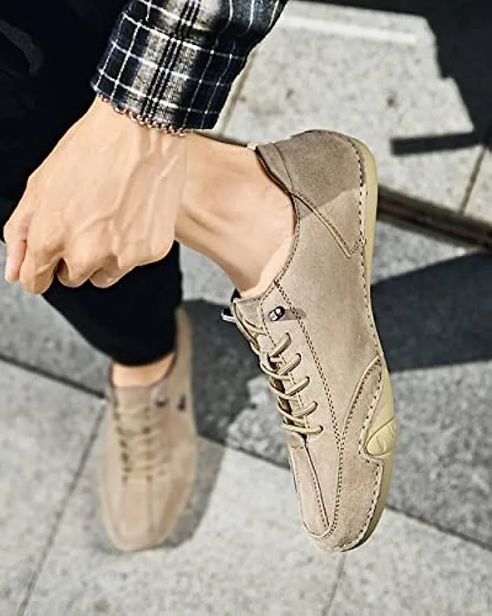 Handgefertigte aus Wildleder mit Klettverschluss, Beck-Schuhe für Herren, wasserdichte Leder-Freizeit-Sneaker, rutschfest, atmungsaktiv