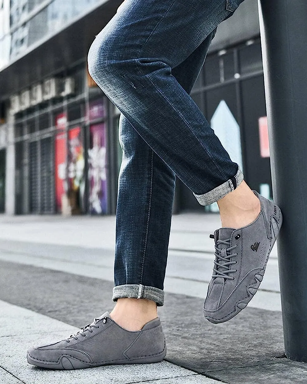Handgefertigte aus Wildleder mit Klettverschluss, Beck-Schuhe für Herren, wasserdichte Leder-Freizeit-Sneaker, rutschfest, atmungsaktiv