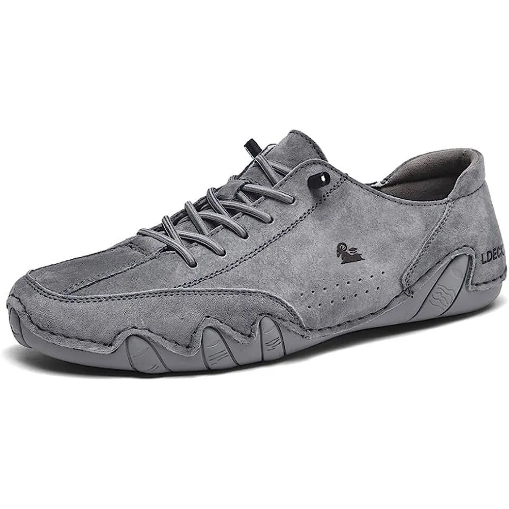 Handgefertigte aus Wildleder mit Klettverschluss, Beck-Schuhe für Herren, wasserdichte Leder-Freizeit-Sneaker, rutschfest, atmungsaktiv
