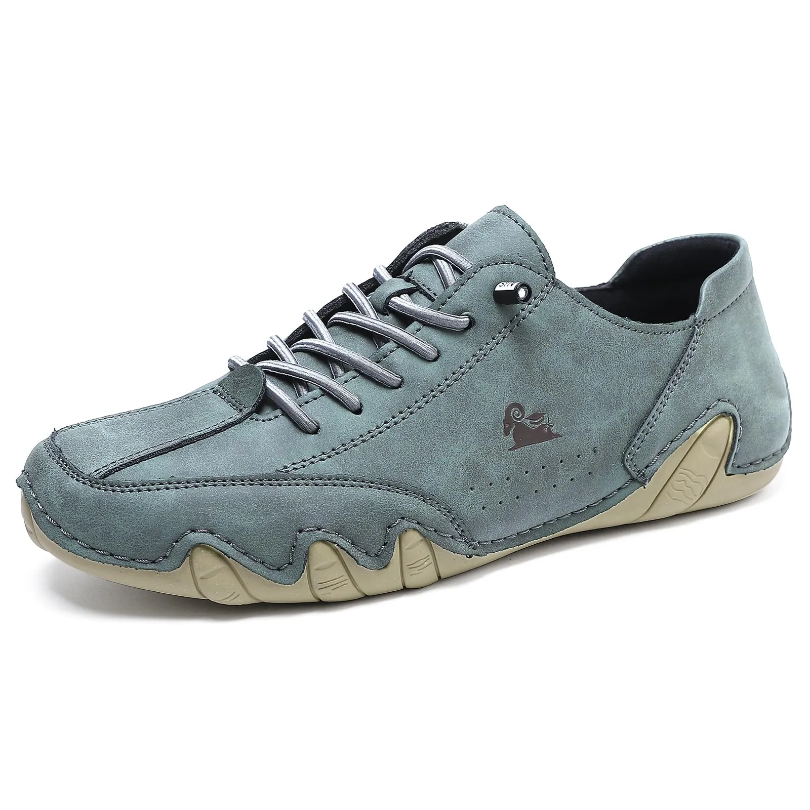 Handgefertigte aus Wildleder mit Klettverschluss, Beck-Schuhe für Herren, wasserdichte Leder-Freizeit-Sneaker, rutschfest, atmungsaktiv