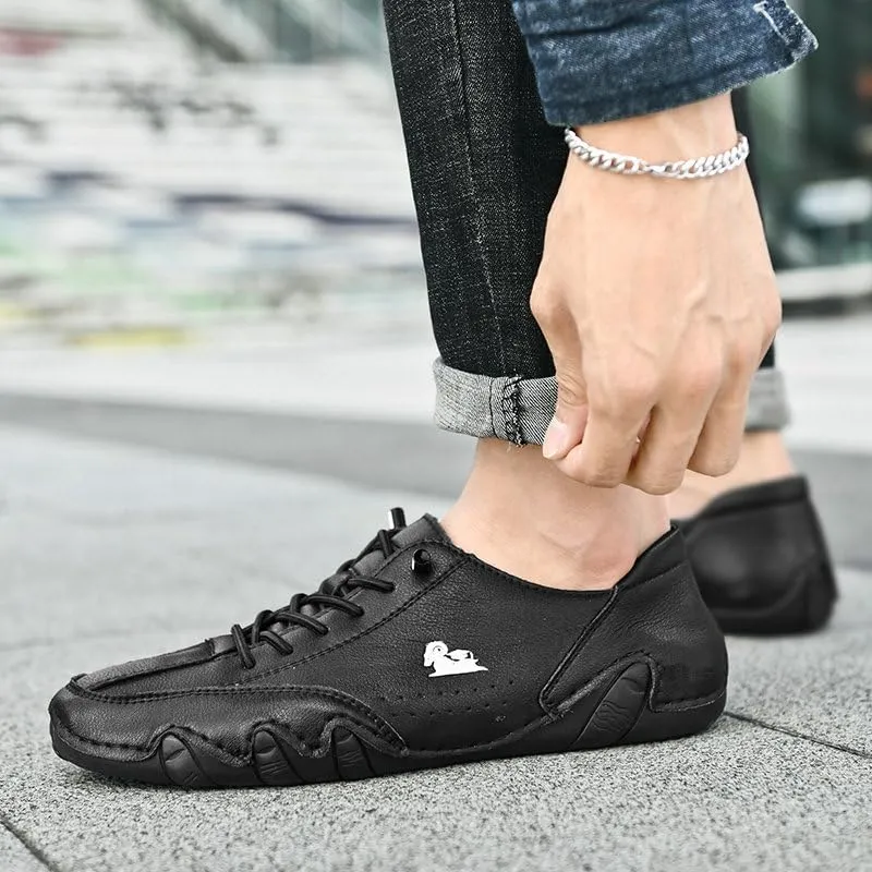 Handgefertigte aus Wildleder mit Klettverschluss, Beck-Schuhe für Herren, wasserdichte Leder-Freizeit-Sneaker, rutschfest, atmungsaktiv