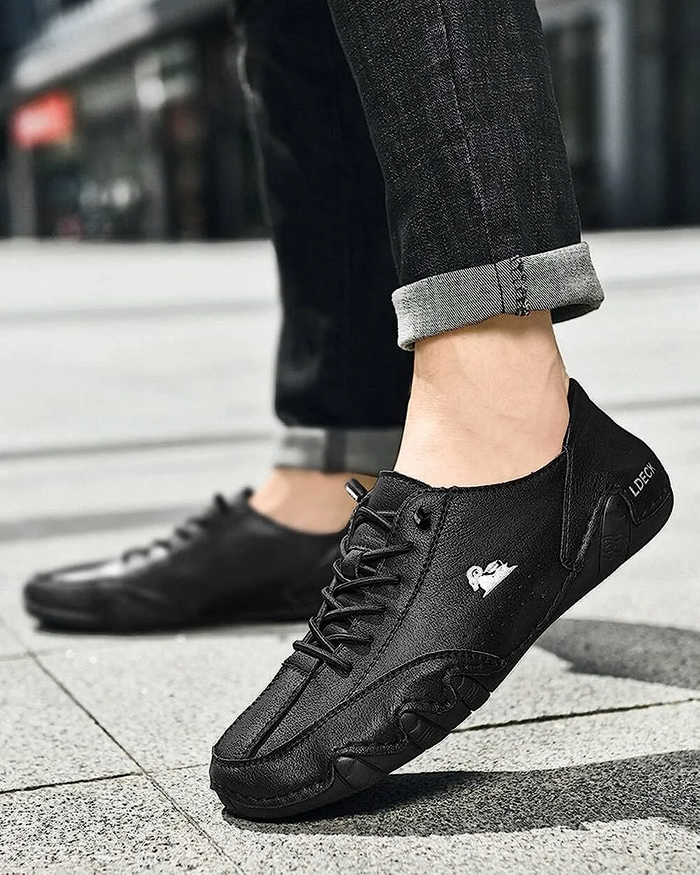 Handgefertigte aus Wildleder mit Klettverschluss, Beck-Schuhe für Herren, wasserdichte Leder-Freizeit-Sneaker, rutschfest, atmungsaktiv