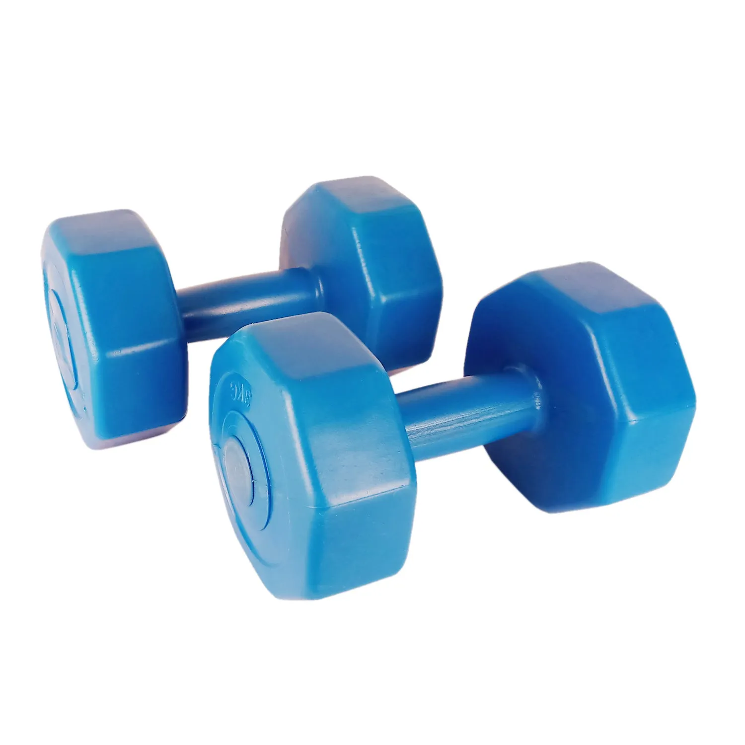 Prokick Vinyl Hex Dumbbells for Men and Women - 3 KG (BLUE - SET OF 2)